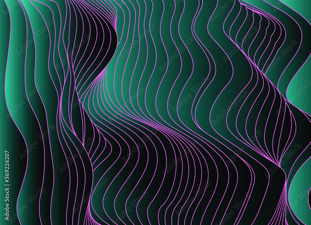 Aufkleber Abstract technology background with warped and distorted lines.