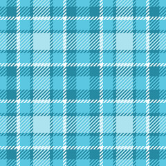 Seamless checkered plaid pattern. Traditional tartan textile ornament in blue and white colors. For textile design