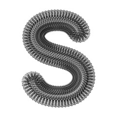 3d Metal wire isolated creative letter S