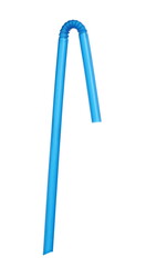 Blue drinking straw isolated on white background with clipping path