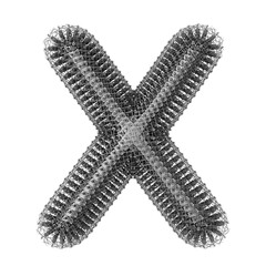 3d Metal wire isolated creative letter X