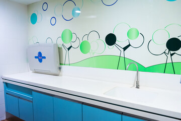 Modern stylish design of airport changing room