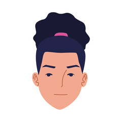 young woman casual head avatar character