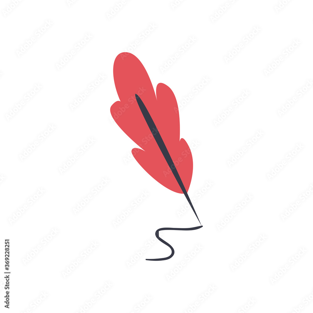 Poster feather pen line and fill style icon vector design