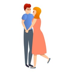 Affection adult couple icon. Cartoon of affection adult couple vector icon for web design isolated on white background