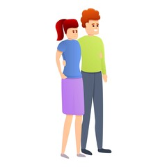 Affection young couple icon. Cartoon of affection young couple vector icon for web design isolated on white background