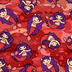 Pink and Purple Mermaid
