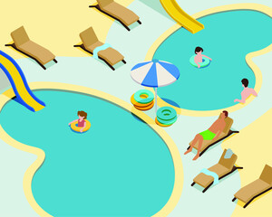 peoples are enjoying their holiday at swimming pool