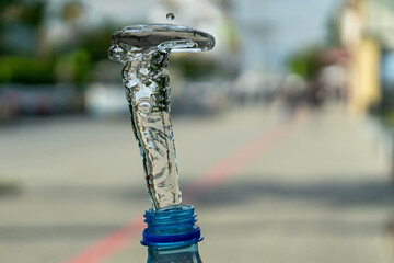 Detail of neck bottle screw on blurry background