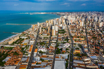 Aerial view of a pier. Fortaleza Pier. The city of Fortaleza, State of Ceara Brazil.