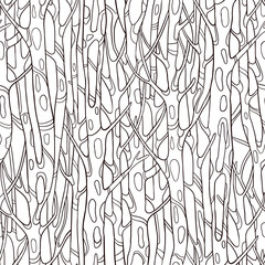 Seamless vector pattern with tree trunks, brunch