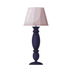 Obraz premium Classic Decorative Floor Lamp, Electric Torchere for Apartments and Office Interior Design Vector Illustration on White Background
