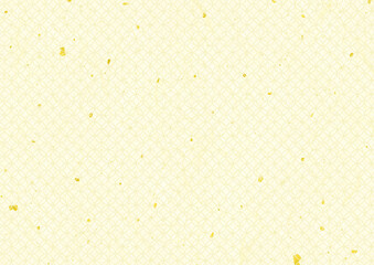 七宝柄の金箔入りで黄色い和紙の背景