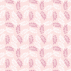 Fototapeta na wymiar Pink leaves repeat pattern design