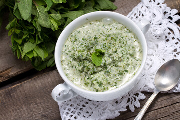 Mint, cucumber and Greek yogurt sauce