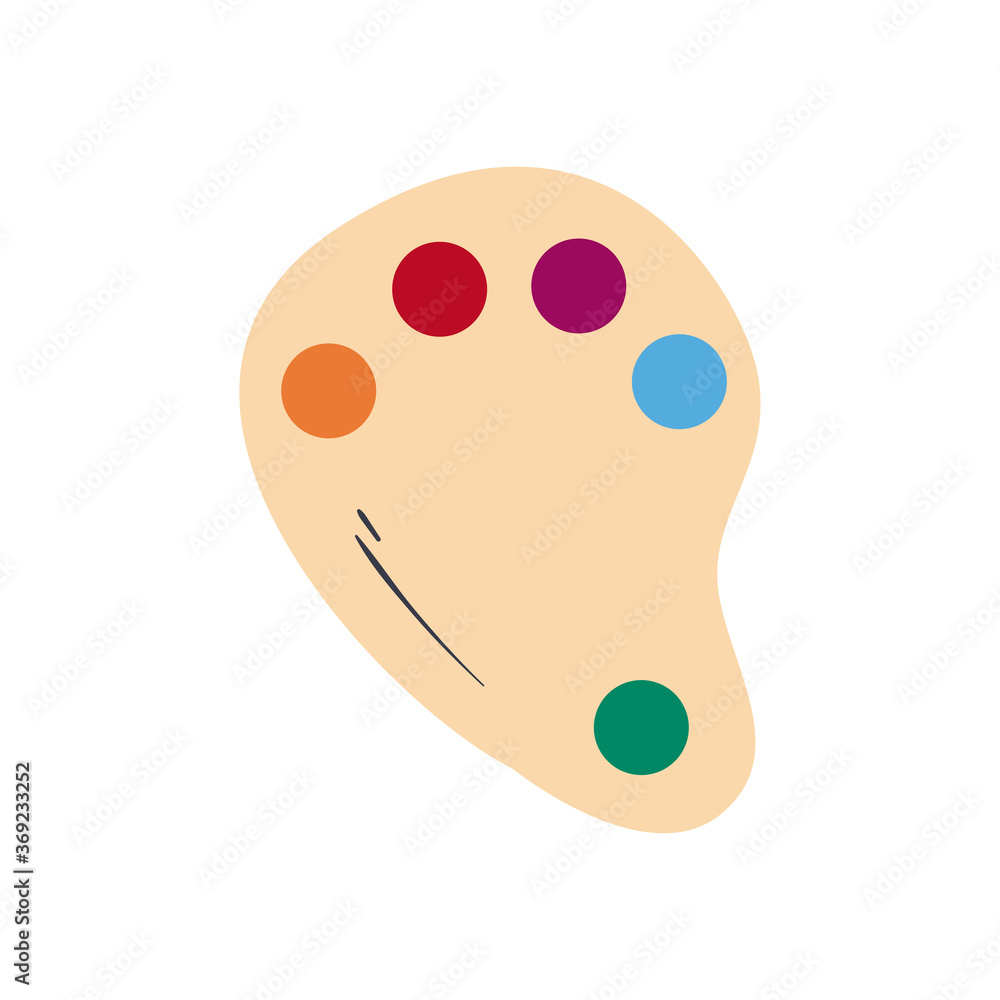 Poster paint palette line and fill style icon vector design