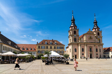 view of the historic baroque market square in Ludwigsburg