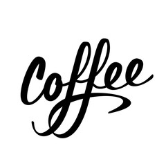Coffee lettering logo sign black letters vector illustration
