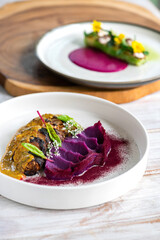 Plant based vegan cuisine