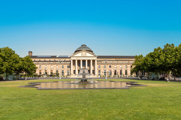 famous facade of  the casino in Wiesbaden