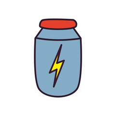 energizing bottle line and fill style icon vector design