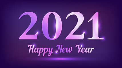 2021 Happy New Year neon background