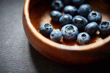 blueberry on plate macro