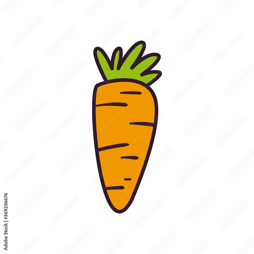 Poster carrot line and fill style icon vector design