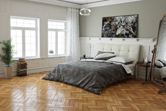 This is a typical scandinavian bedroom. It made for furniture photography 