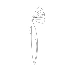 Flower one line drawing design. Vector illustration
