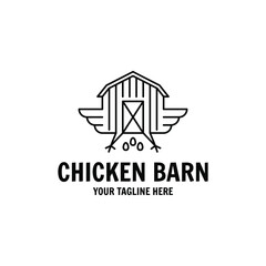 Chicken Barn Funny Logo Creative.