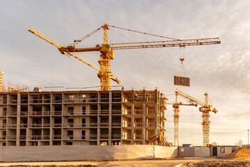 Construction site on the outskirts of St. Petersburg