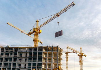 Construction site on the outskirts of St. Petersburg