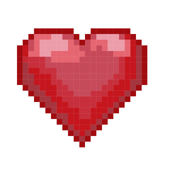 Pixel art background. Heart pixel art. Vector illustration.