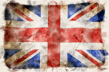 Fototapeta premium Grunge UK flag - waterpaint style