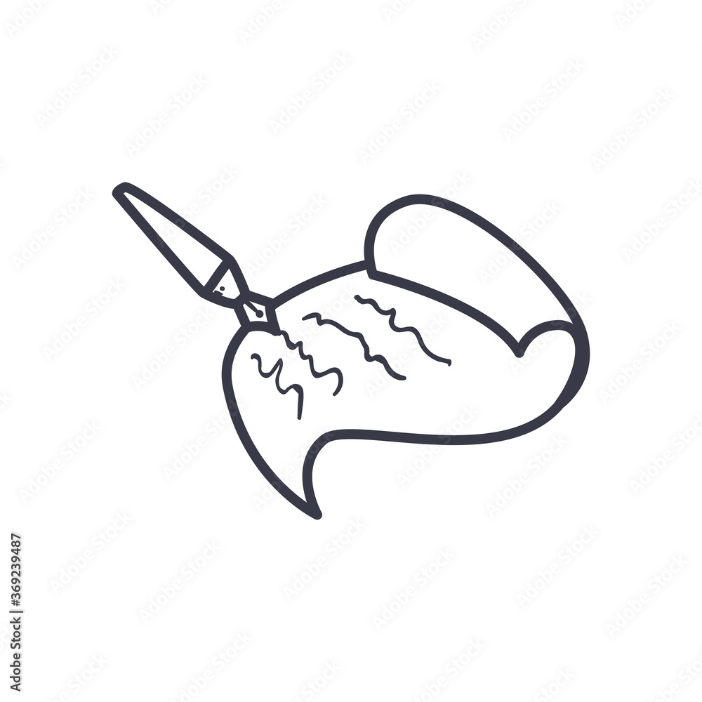 Poster pen and document line style icon vector design