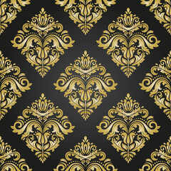 Orient vector classic black and golden pattern. Seamless abstract background with vintage elements. Orient golden background. Ornament for wallpaper and packaging