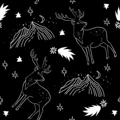 Pattern with mystical symbols, astrology, ethnic set, magic on an isolated background. the concept of celestial bodies, magic. Lines. Vector.