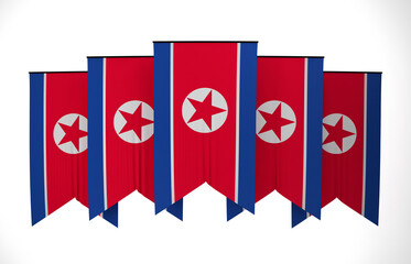 North Korea Flag, Wavy Fabric Flag, North Korea, 3D Render