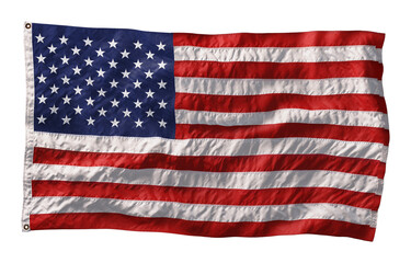 Obraz premium American flag waving in the wind isolated on white background. 3D