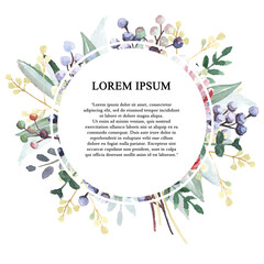 Watercolor flowers bouquet isolated on white background.