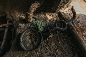 A chain link fence old 