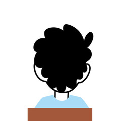 cartoon boy head from behind