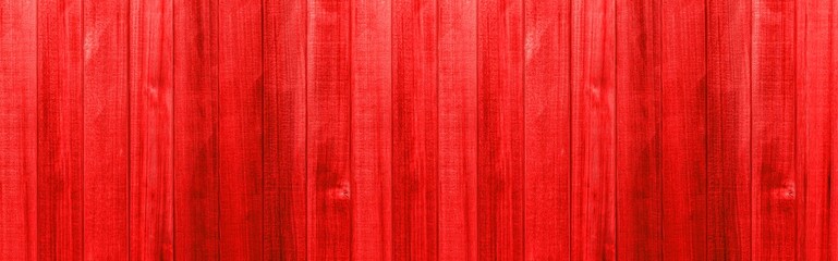 Panorama of Old red wooden fence texture and seamless background