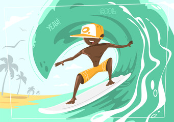 Big wave rider. Concept design of a summer holidays by the ocean