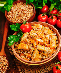 Buckwheat porridge with meat