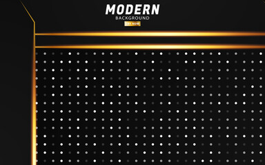 modern premium black background banner design .Overlap layers with paper effect on dots textured background.