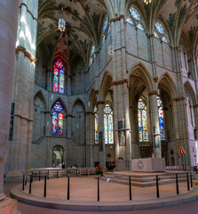 interior view of the hstoric Liebfrauenkirche Church in Trier with a view of the altar
