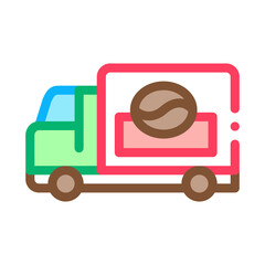 coffee production delivery icon vector. coffee production delivery sign. color symbol illustration