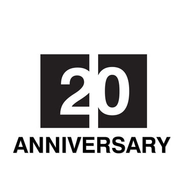 20 Year Anniversary Celebration Vector Template Design Illustration
